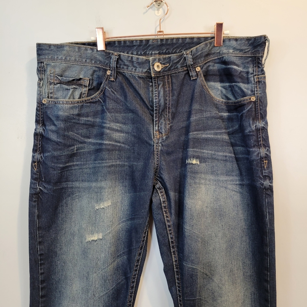 Buffalo David Bitton | Mens Slim Straight Dark Wash Jeans - Picture 7 of 9